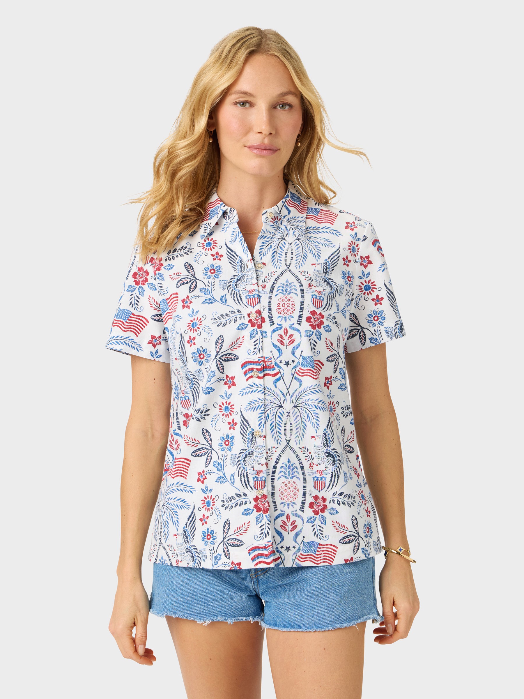 Reyn Spooner SUMMER COMMEMORATIVE 2026 ABBY TOP in WHITE