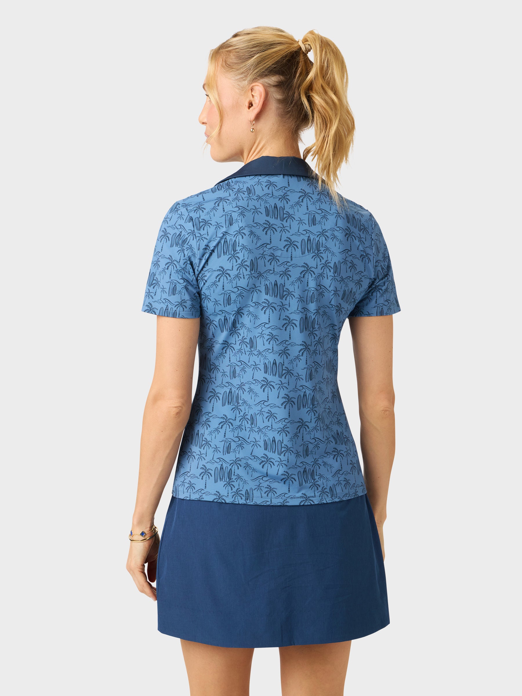 Reyn Spooner SURF BREAK MCKENNA PERFORMANCE POLO in MOONLIGHT BLUE