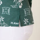 Reyn Spooner WOMEN'S UNIVERSITY OF HAWAI'I GAME DAY PERFORMANCE BUTTON FRONT in GREEN
