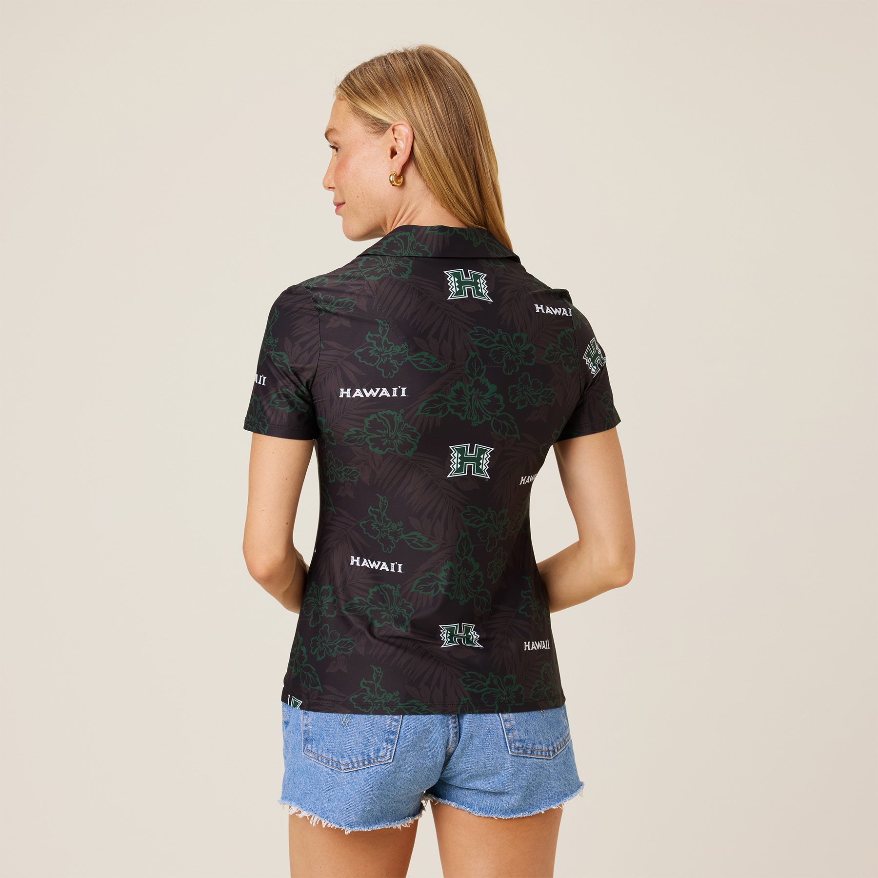 Reyn Spooner WOMEN'S UNIVERSITY OF HAWAI'I GAME DAY PERFORMANCE POLO in BLACK