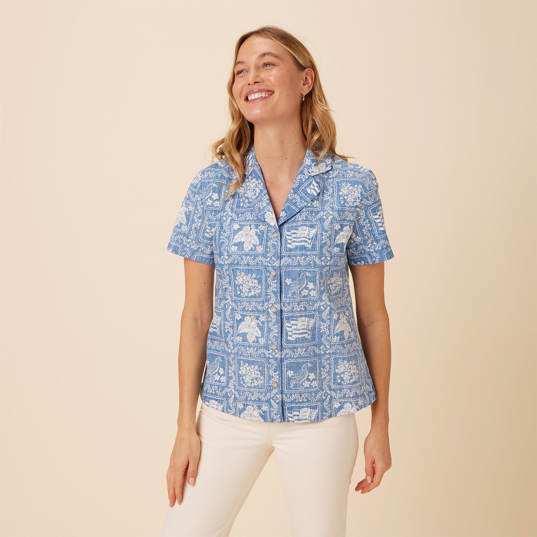 Reyn Spooner LAHAINA SAILOR KORA TOP in DENIM