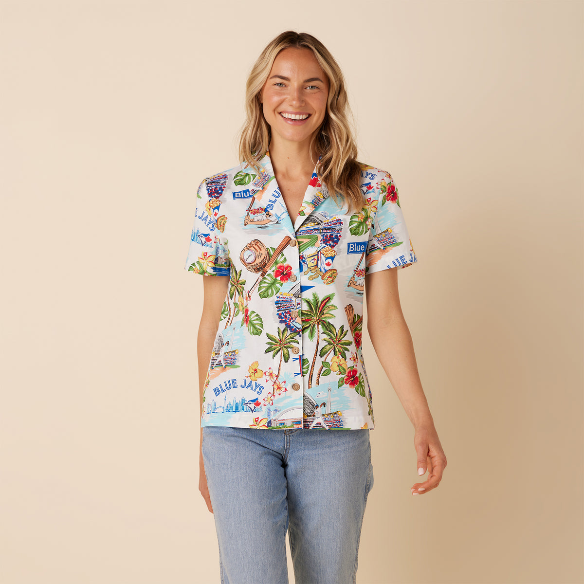 WOMEN'S TORONTO BLUE JAYS SCENIC CAMP SHIRT / 100% Cotton – Reyn Spooner