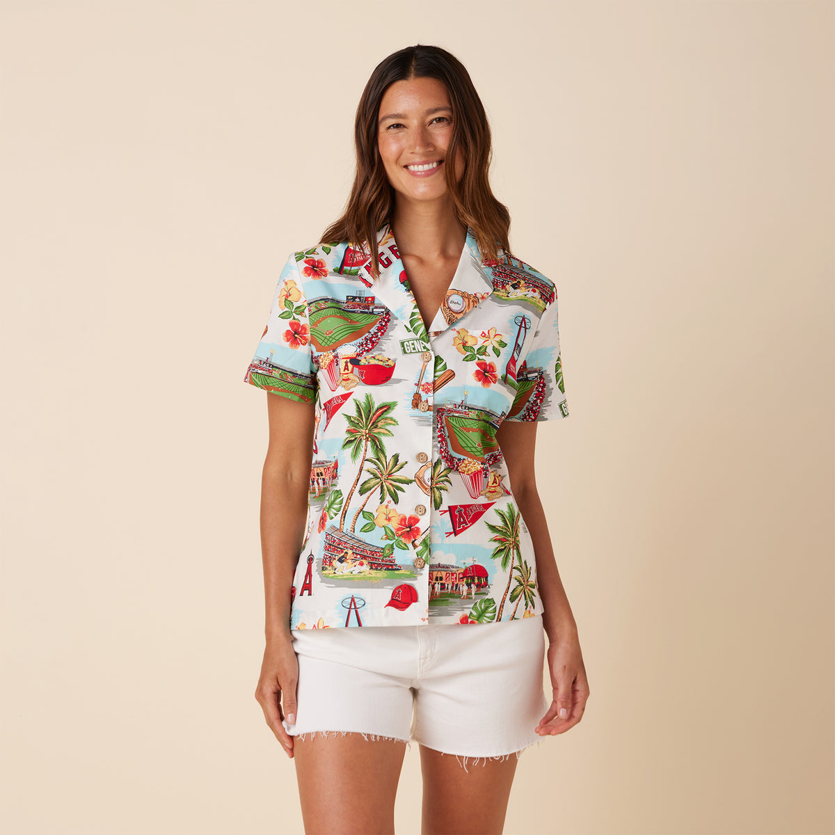 MLB® WOMEN'S LOS ANGELES ANGELS SCENIC CAMP SHIRT – Reyn Spooner