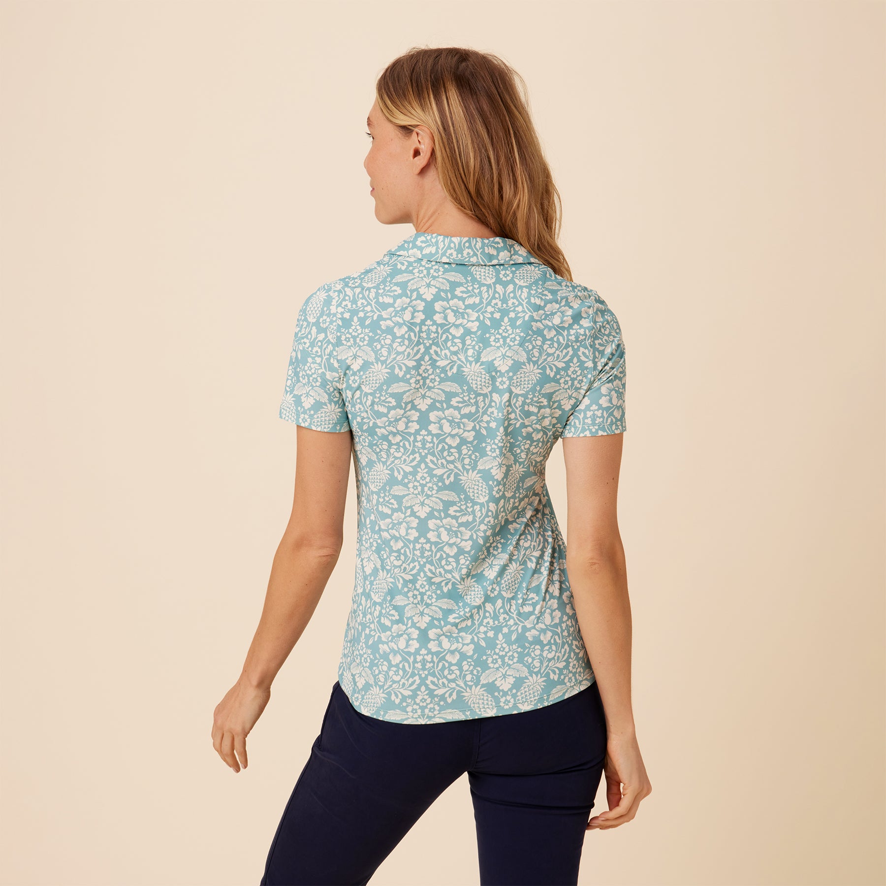 Reyn Spooner OAHU HARVEST JOHNNY COLLAR POLO in DUSTY TURQUOISE