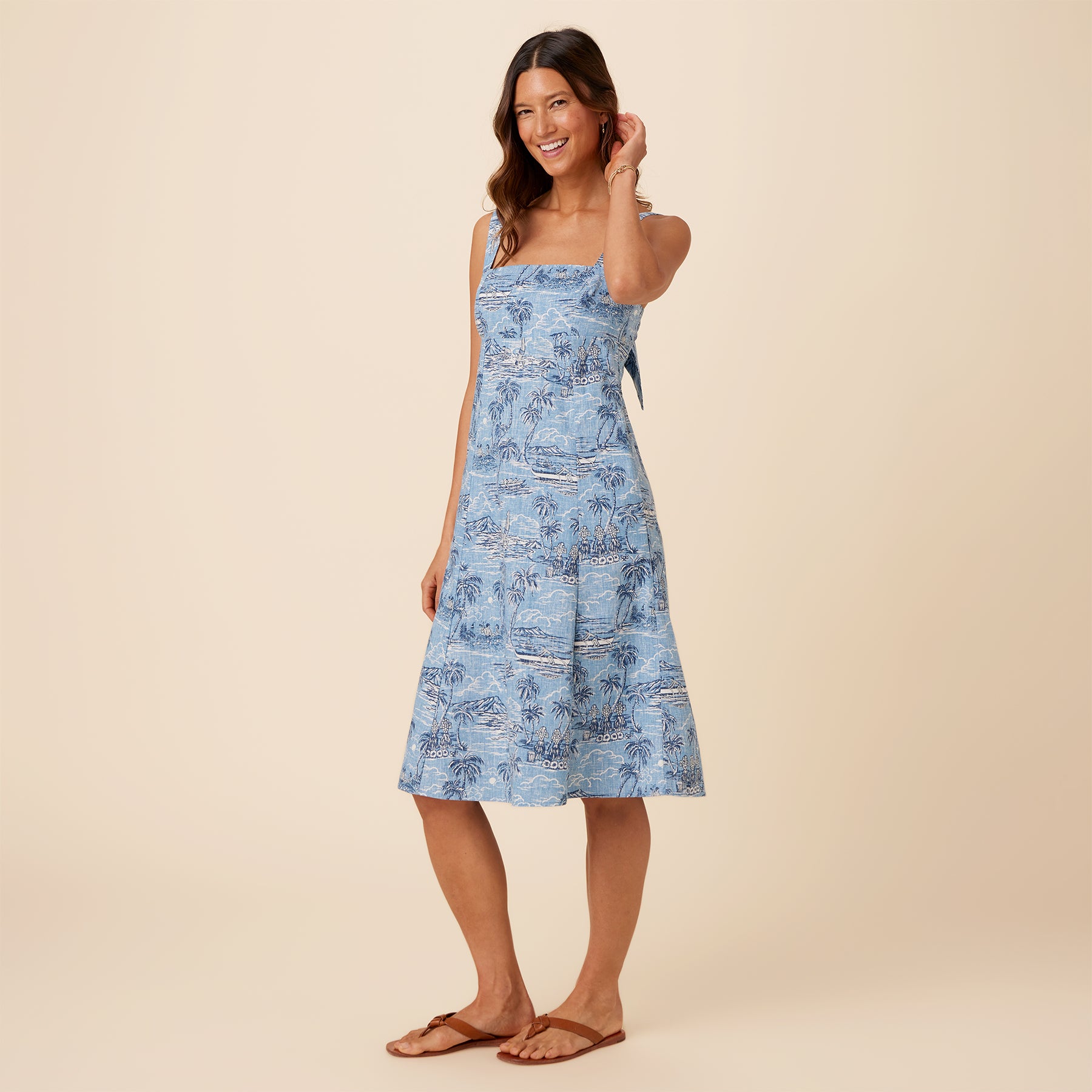Reyn Spooner ISLAND PARADISE TIE BACK SUNDRESS in CHAMBRAY