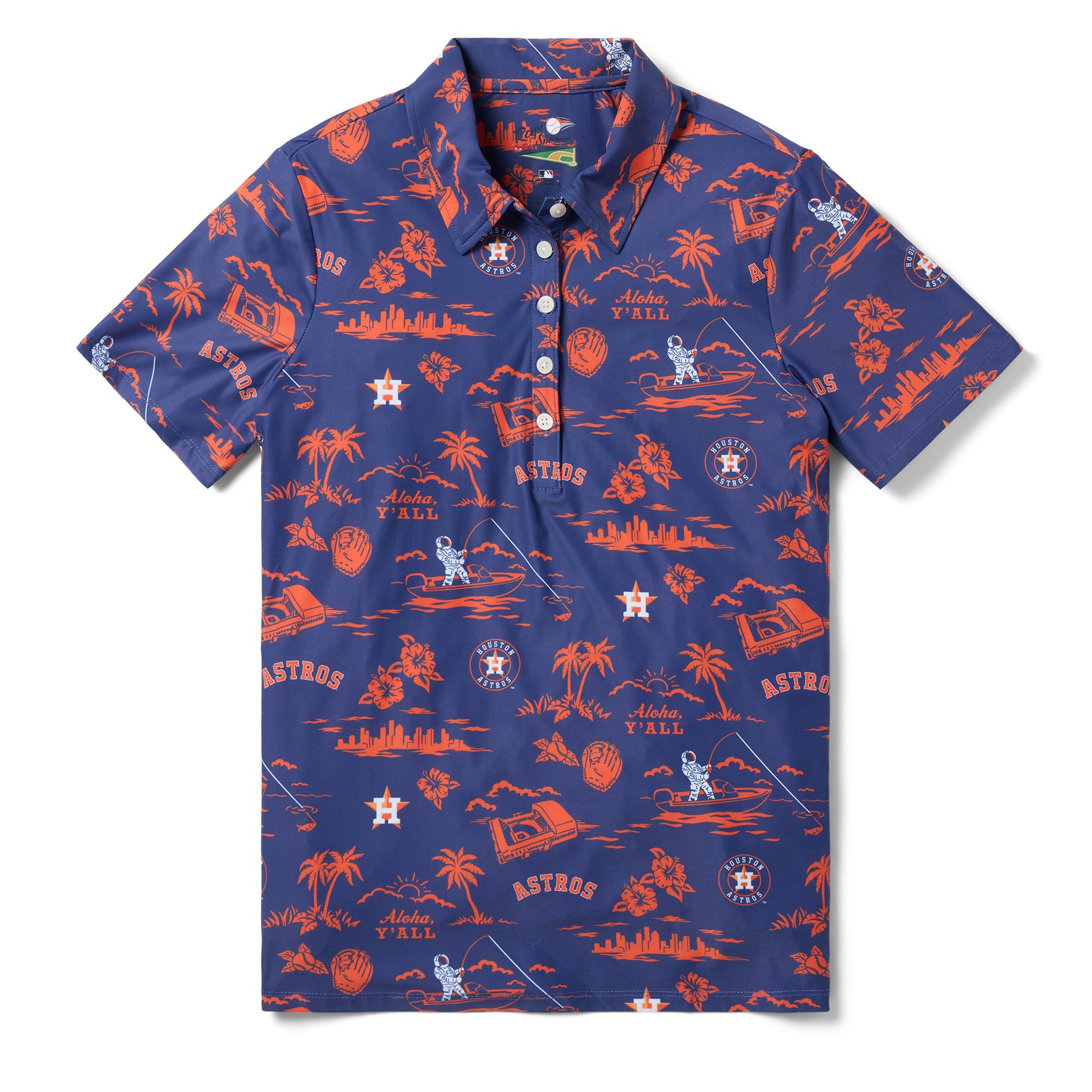 Reyn Spooner WOMEN'S HOUSTON ASTROS HOMETOWN PERFORMANCE POLO in NAVY