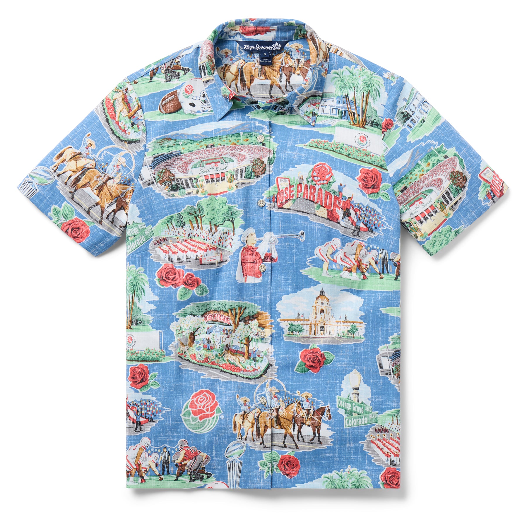 Reyn Spooner TOURNAMENT OF ROSES ABBY TOP in RIVIERA