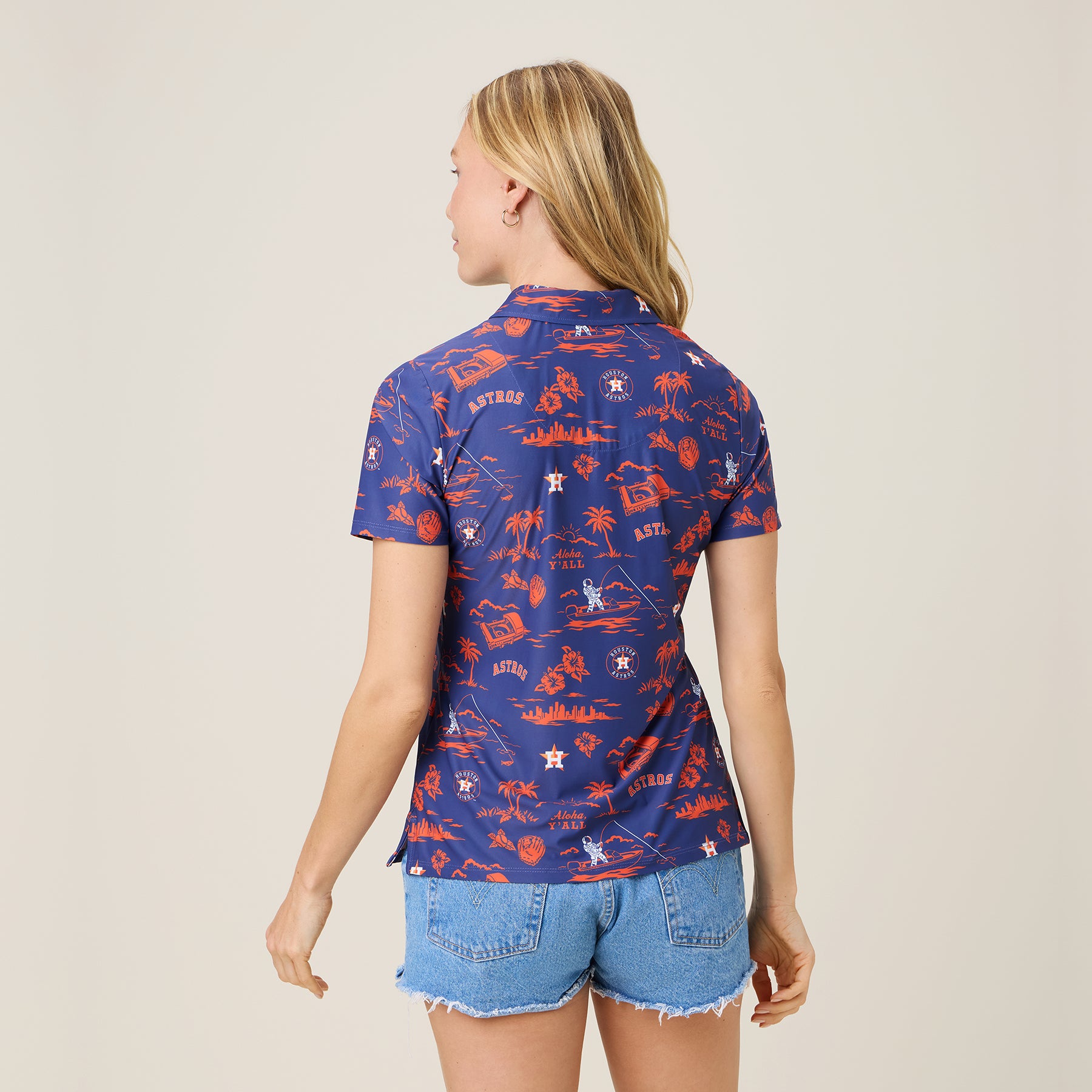 Reyn Spooner MLB® WOMEN'S HOUSTON ASTROS HOMETOWN PERFORMANCE POLO in NAVY