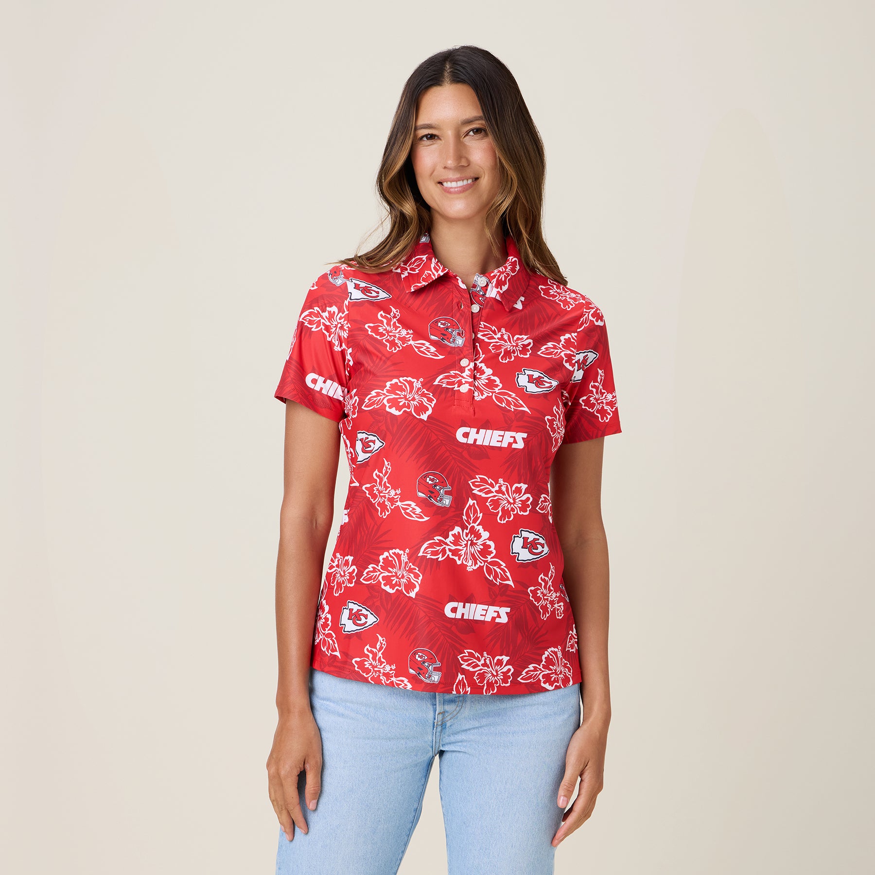 Reyn Spooner WOMEN'S KANSAS CITY CHIEFS GAME DAY PERFORMANCE POLO in RED
