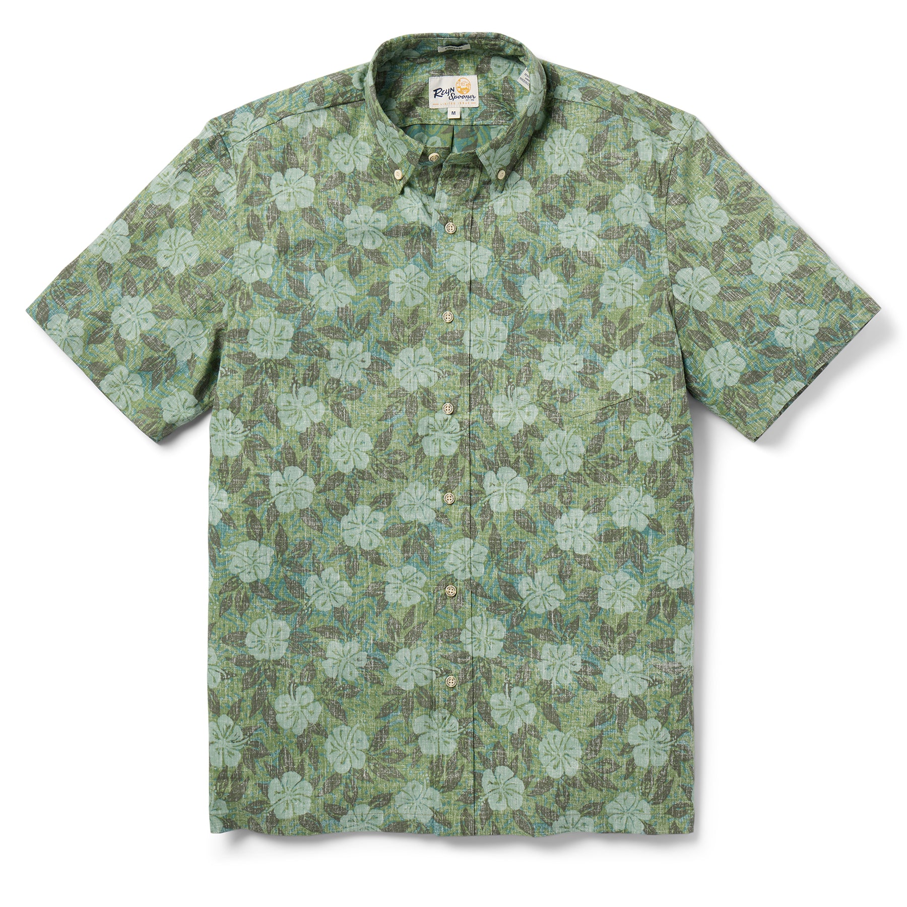 Reyn Spooner BISCUS WEAVE BUTTON FRONT in HEDGEGREEN