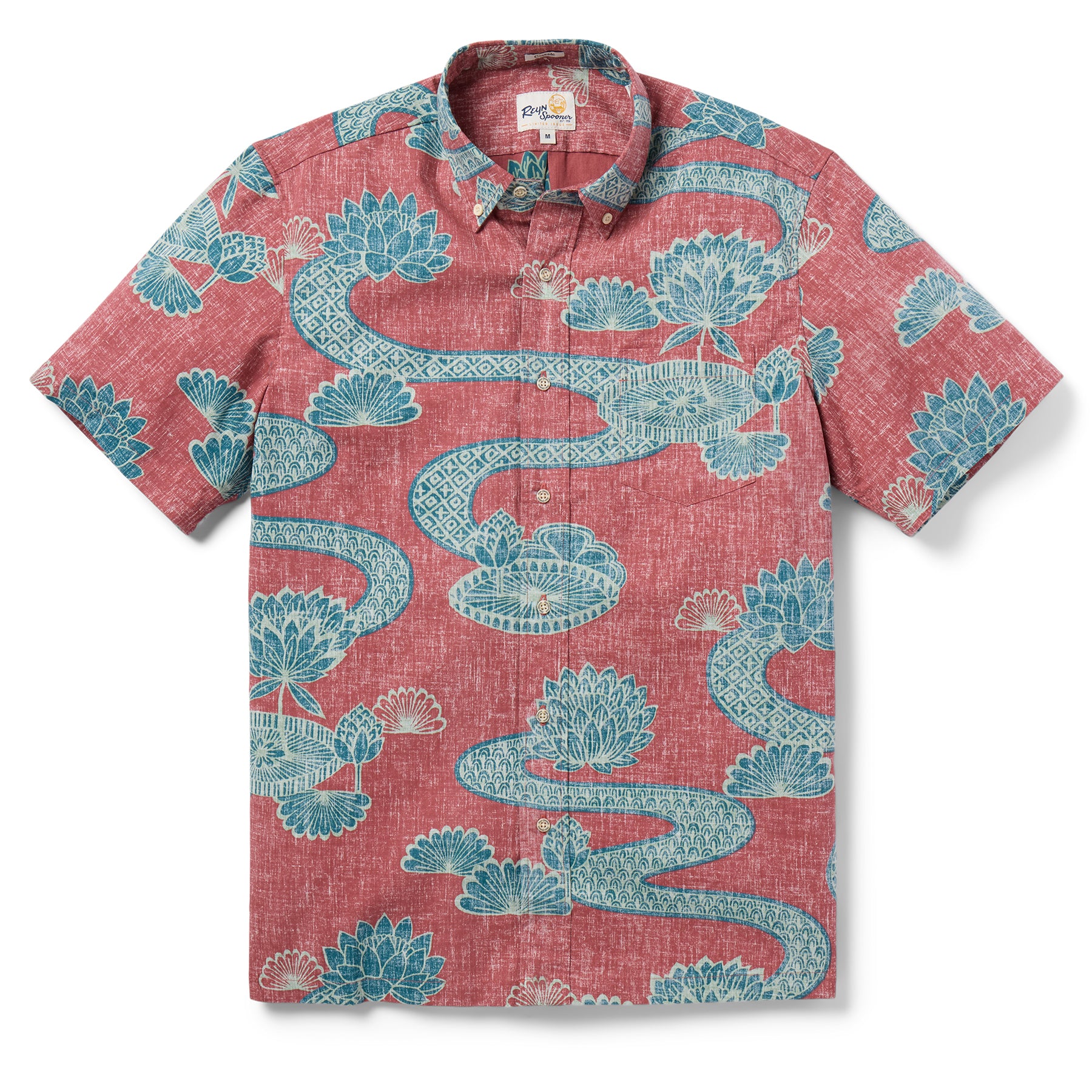 Reyn Spooner LOTUS GROOVES BUTTON FRONT in FADED GINGER