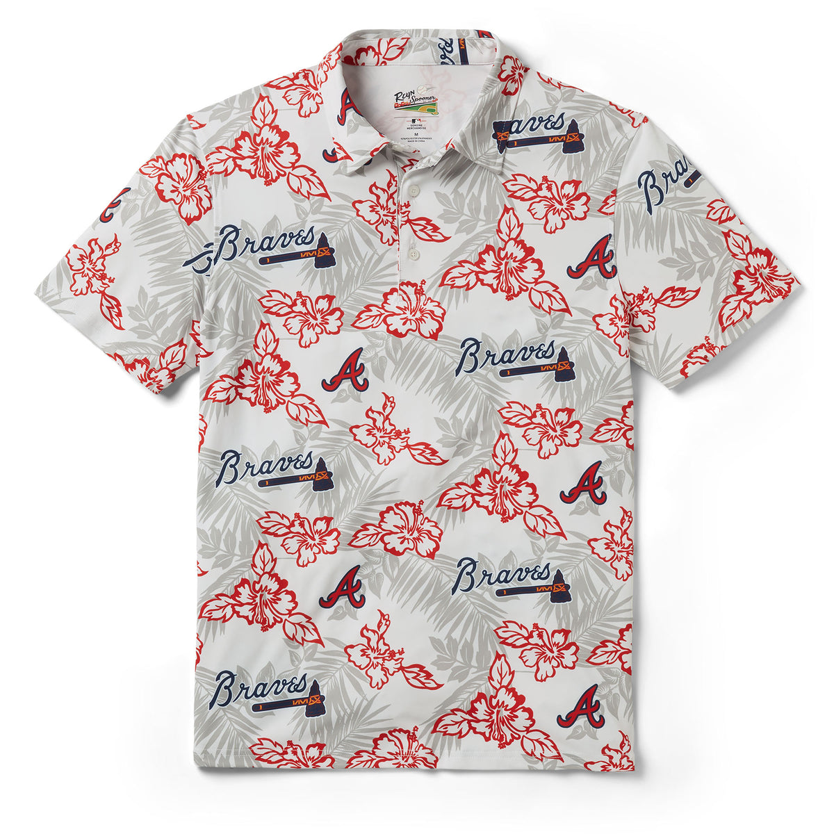 Reyn Spooner Men's Atlanta Braves White Scenic Button-Down Shirt