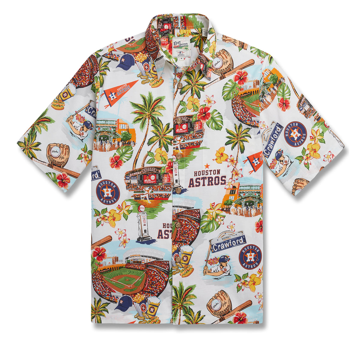 Reyn Spooner Men's Houston Astros scenic Button-Up Shirt - Orange