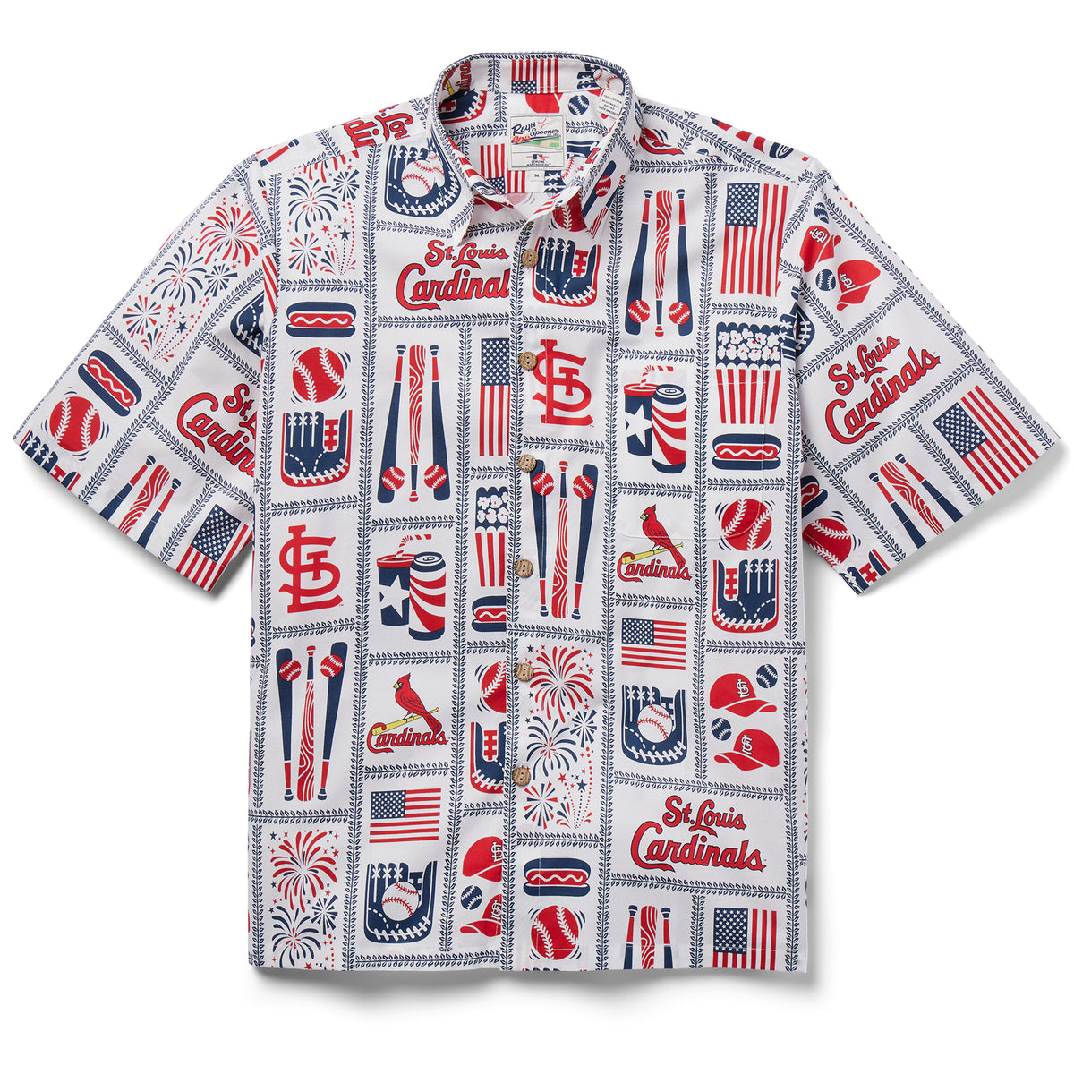 Women's Reyn Spooner White St. Louis Cardinals scenic Camp Button-Up Shirt Size: Medium