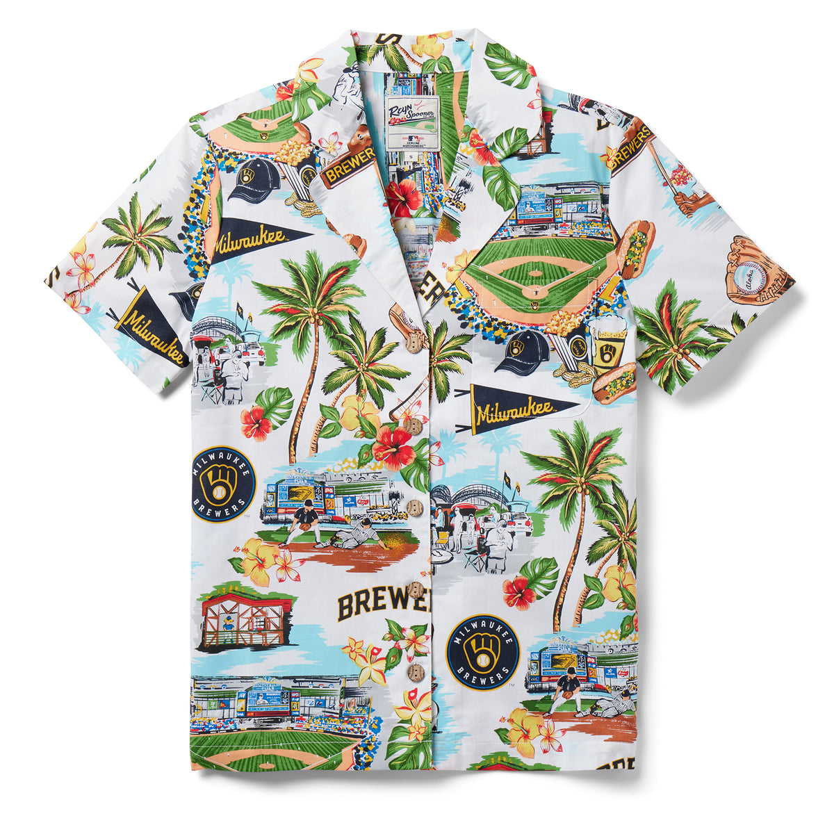 MLB Women's Milwaukee Brewers Scenic Camp Shirt Scenic / XXL