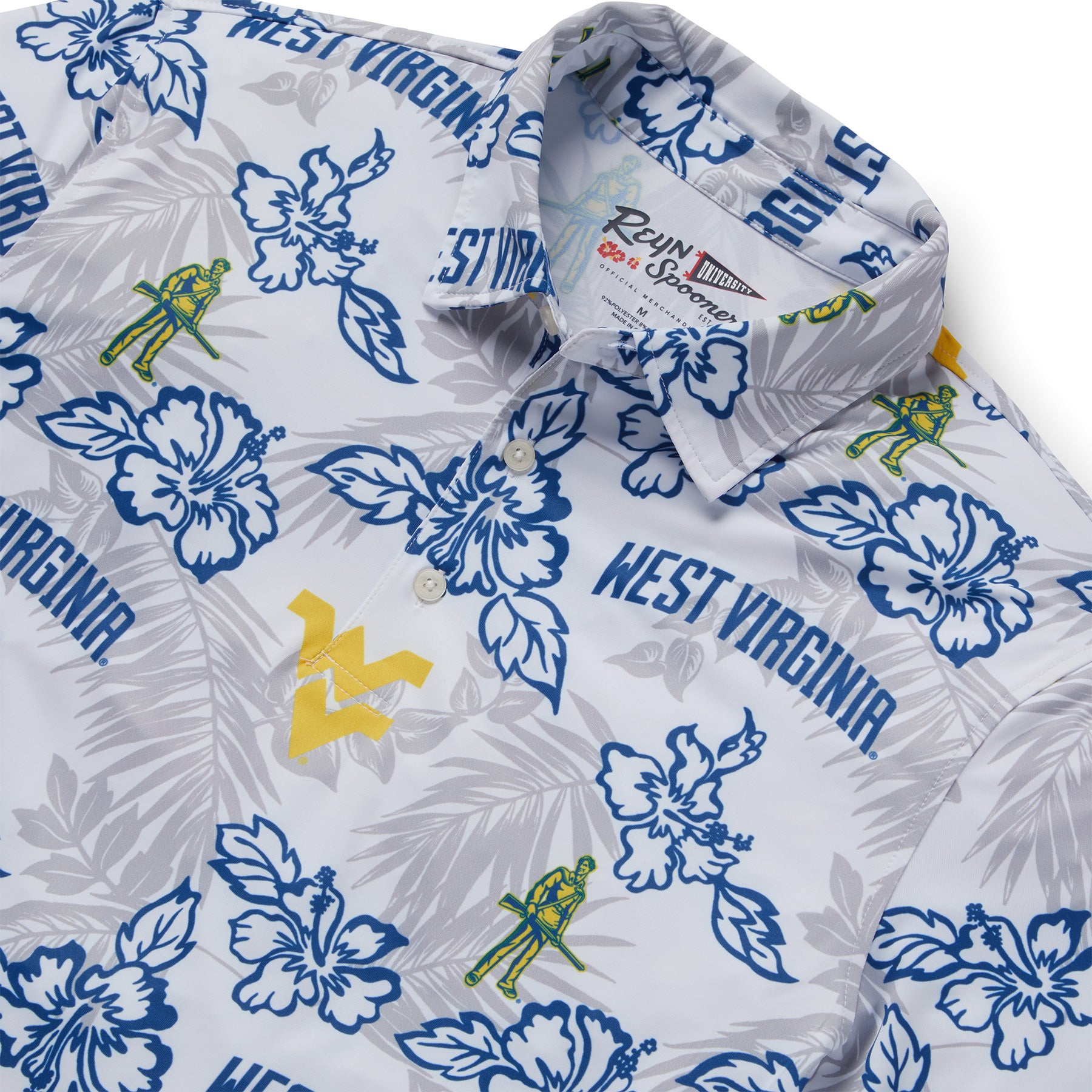 Reyn Spooner WEST VIRGINIA UNIVERSITY PUA PERFORMANCE POLO in WHITE
