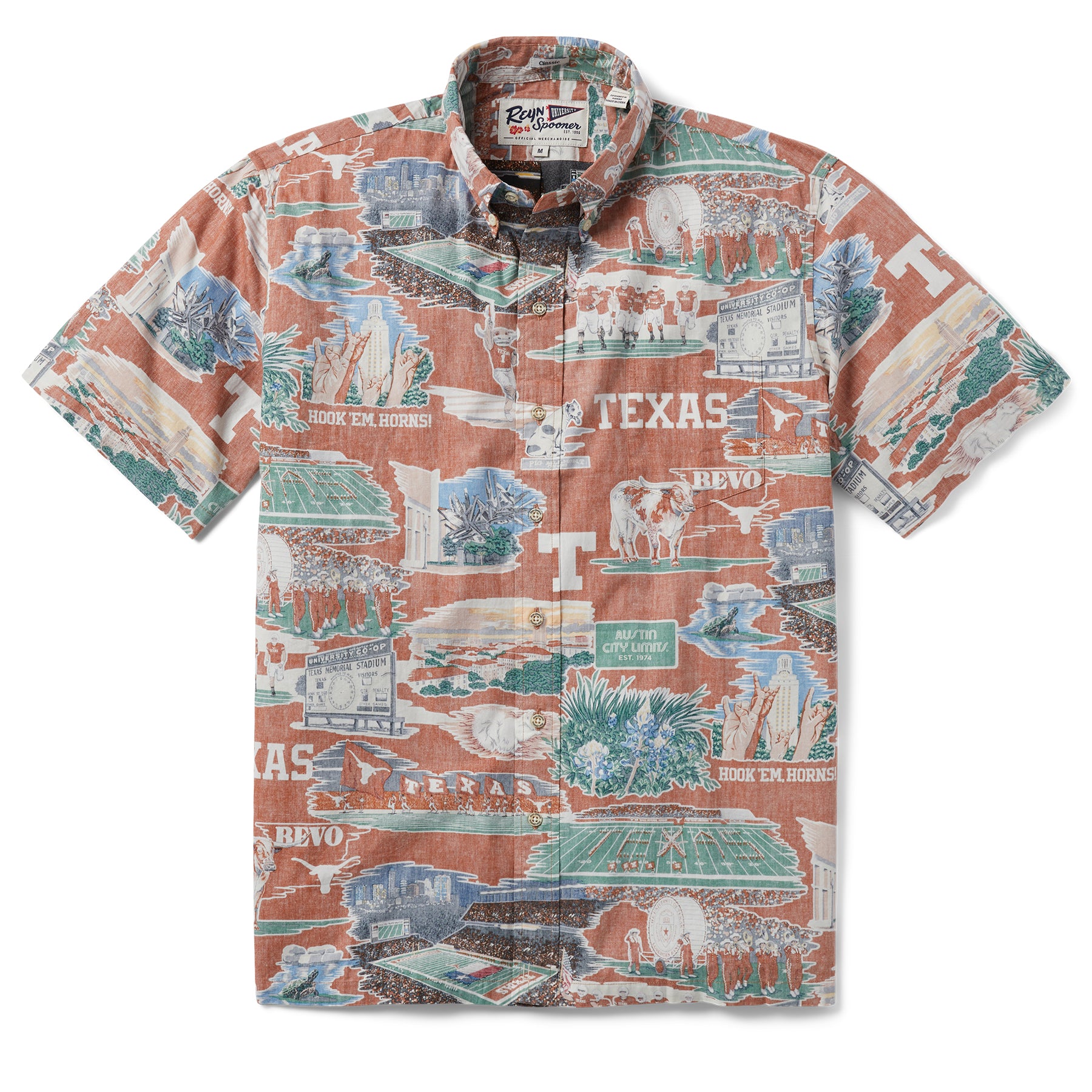 Reyn Spooner UNIVERSITY OF TEXAS SCENIC in BURNT ORANGE
