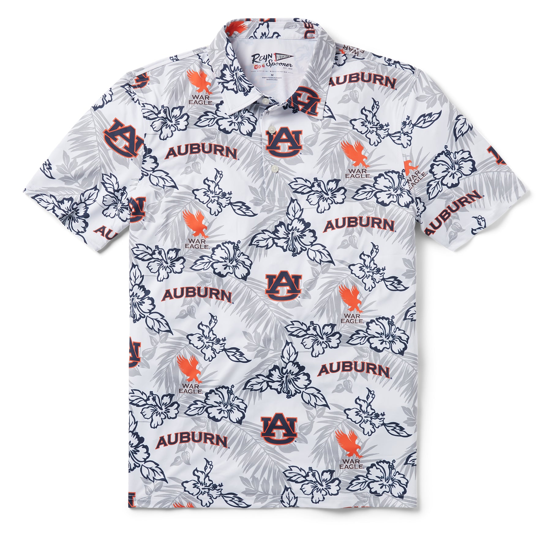 Reyn Spooner AUBURN UNIVERSITY PUA PERFORMANCE POLO in WHITE