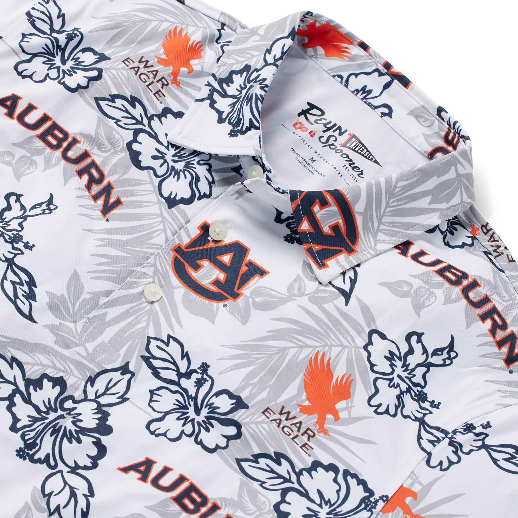 Reyn Spooner AUBURN UNIVERSITY PUA PERFORMANCE POLO in WHITE