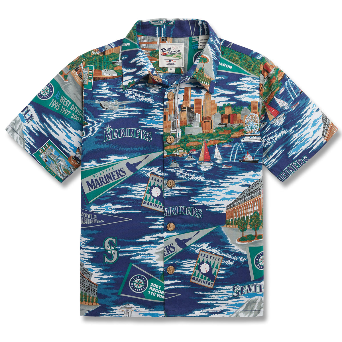 Reyn Spooner Vintage Baseball Button Camp Hawaiin Shirt 
