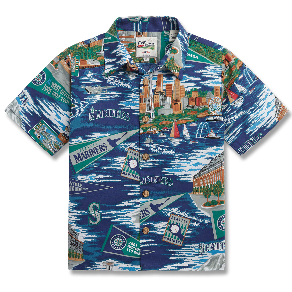 Kids Seattle Mariners scenic / 100% Cotton scenic / XL by Reyn Spooner