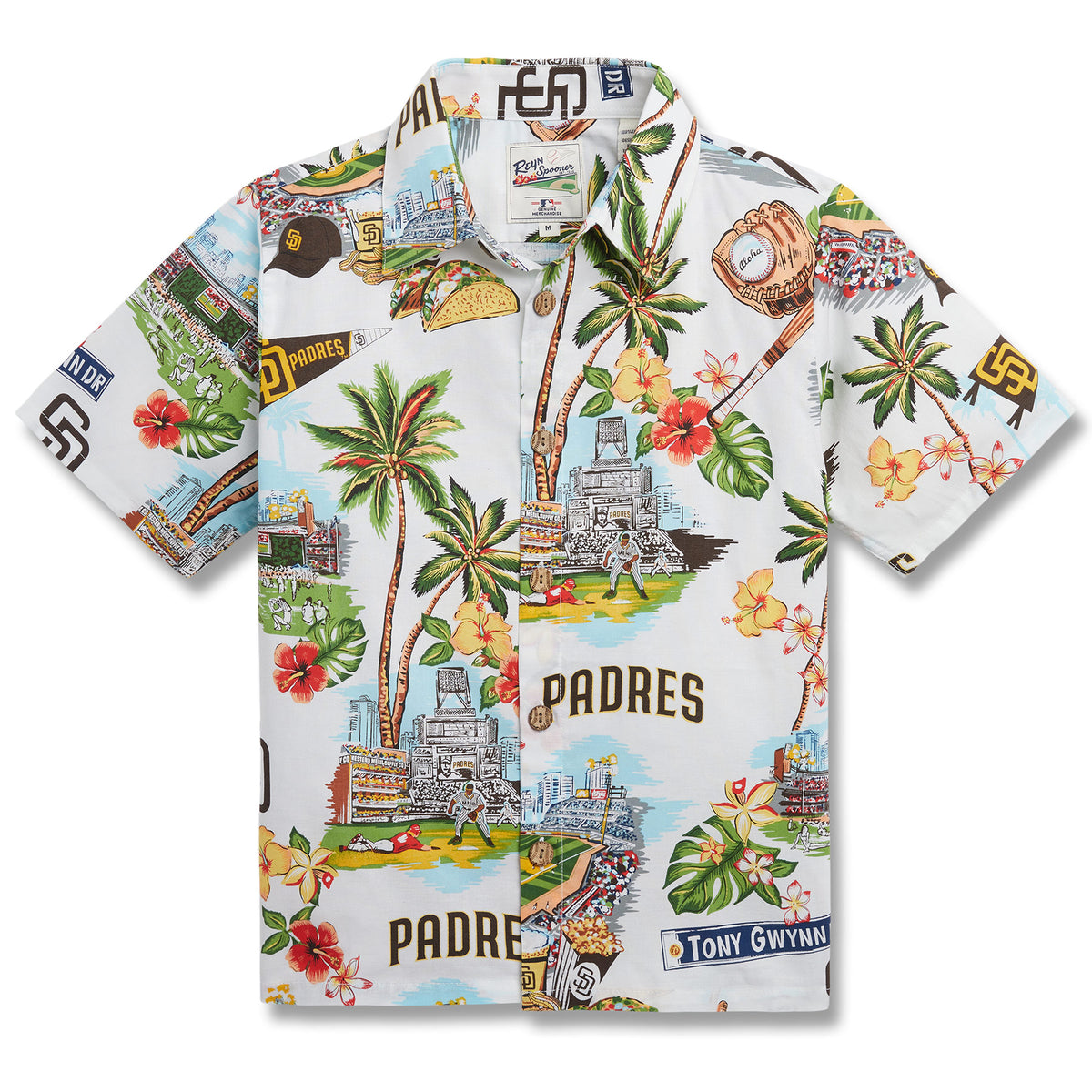 Kids San Diego Padres scenic / 100% Cotton scenic / XS by Reyn Spooner