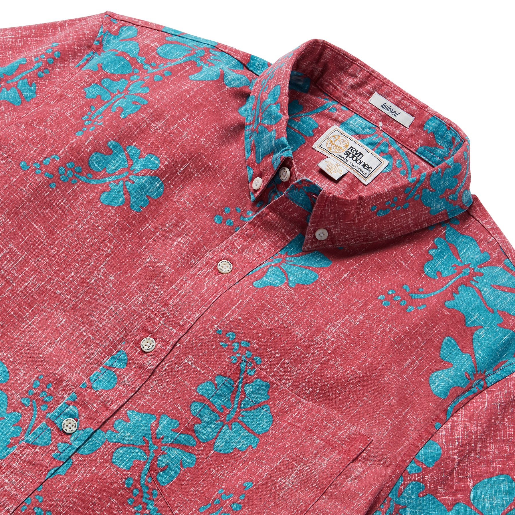 Reyn Spooner 50TH STATE FLOWER TAILORED in RED