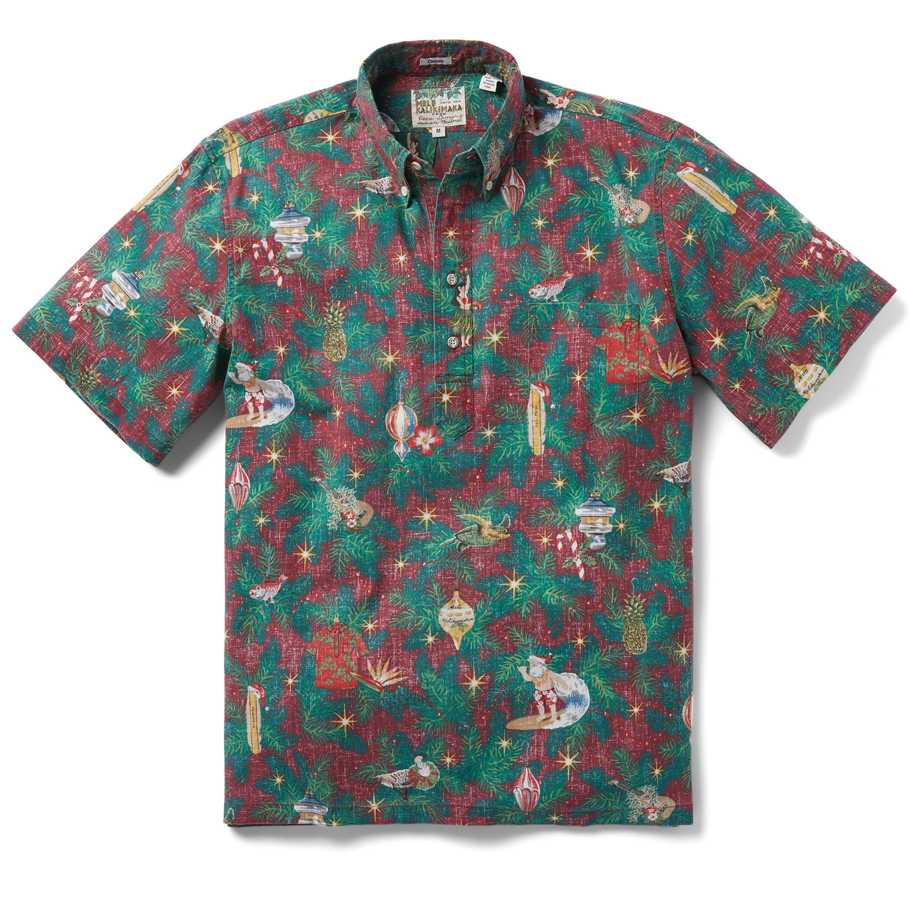 Reyn Spooner HAWAIIAN CHRISTMAS 2022 PULLOVER in DEEP RED