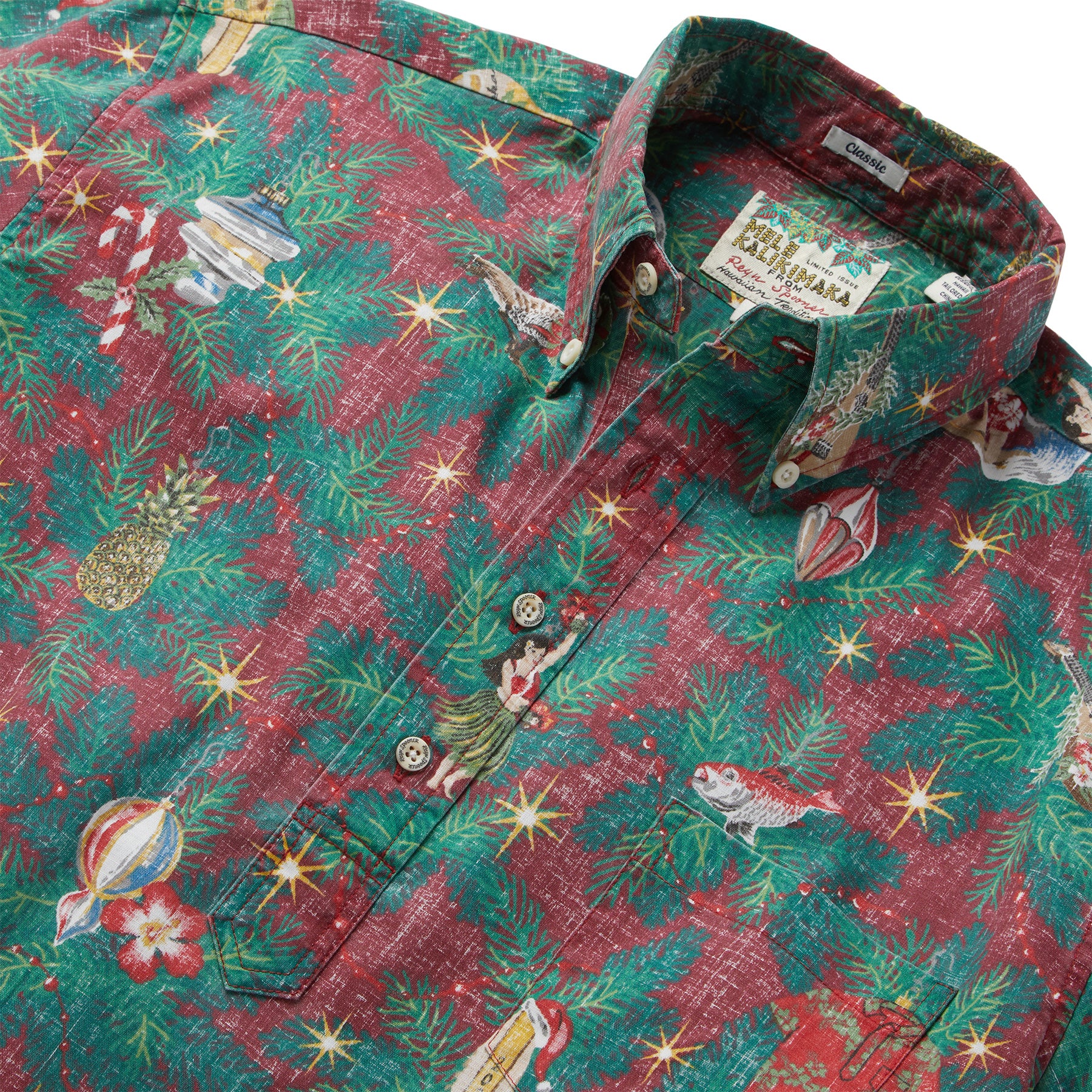 Reyn Spooner HAWAIIAN CHRISTMAS 2022 PULLOVER in DEEP RED