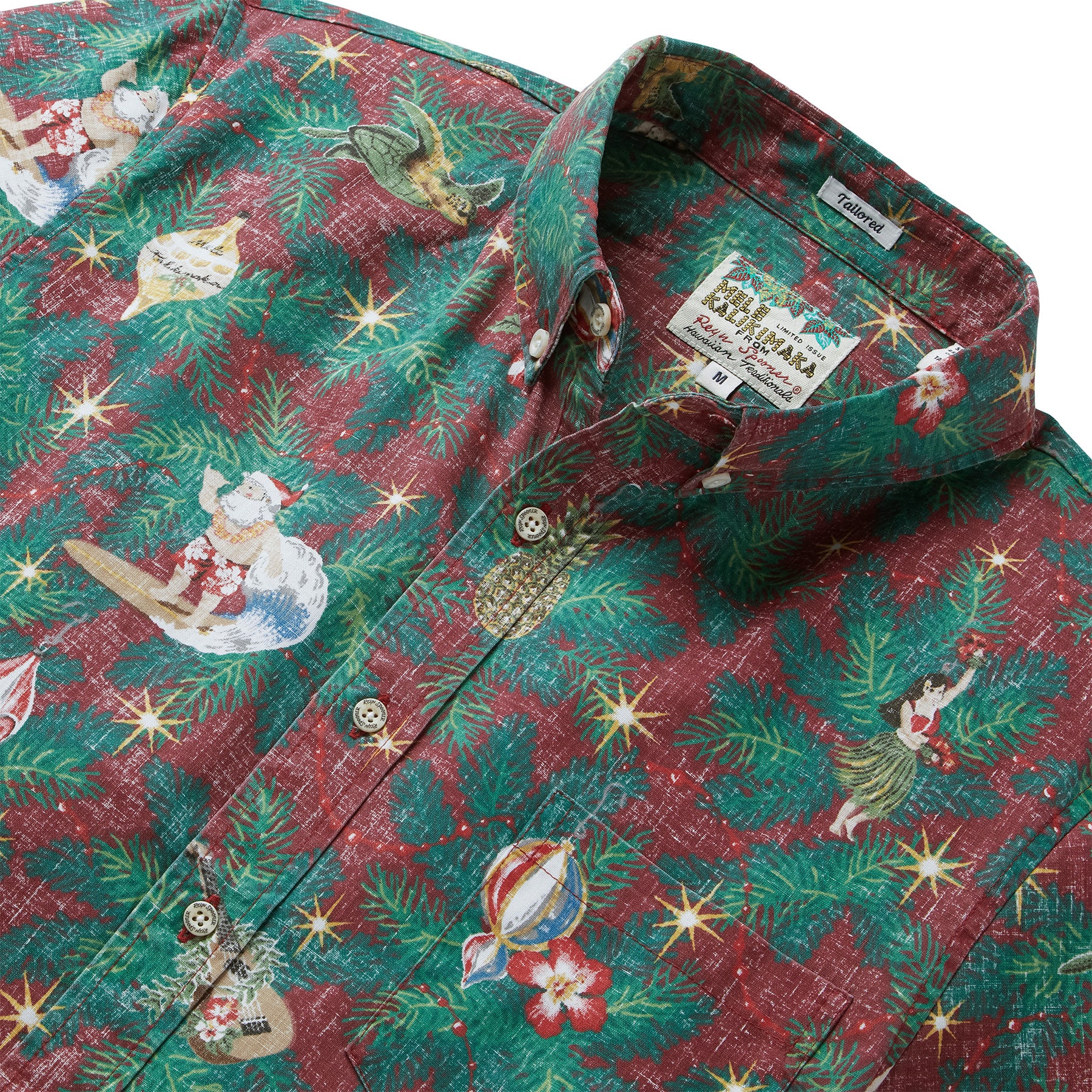 Reyn Spooner HAWAIIAN CHRISTMAS 2022 TAILORED in DEEP RED