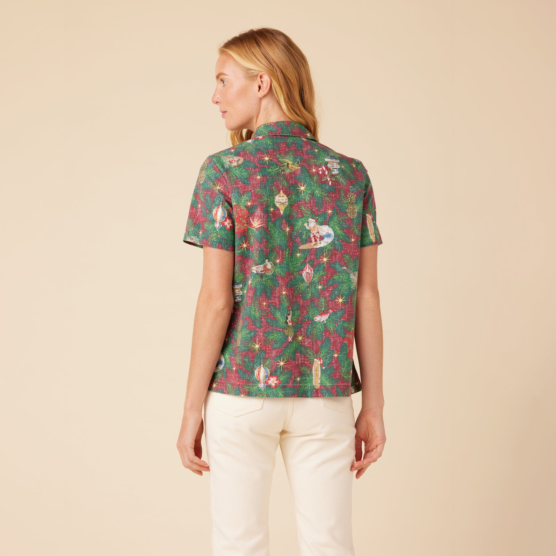 Reyn Spooner HAWAIIAN CHRISTMAS 2022 CAMP SHIRT RELAXED in DEEP RED