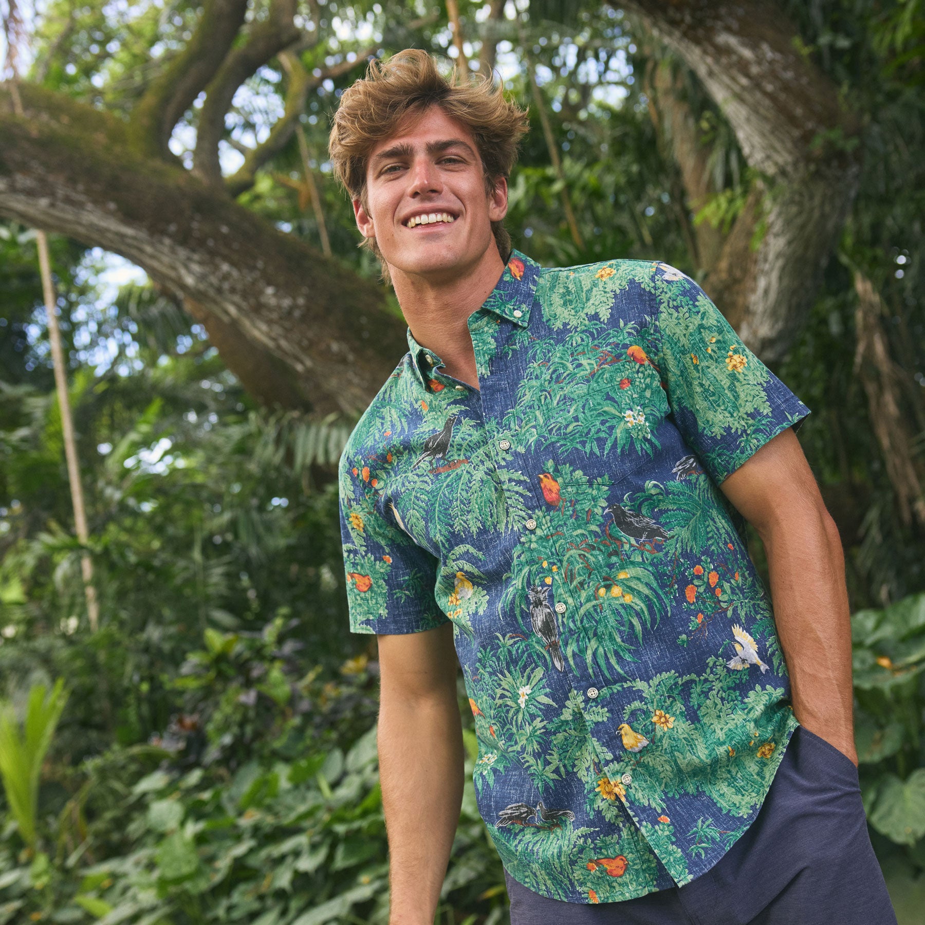 ENDANGERED SPECIES: PACIFIC ISLAND BIRDS MEN'S ALOHA SHIRT