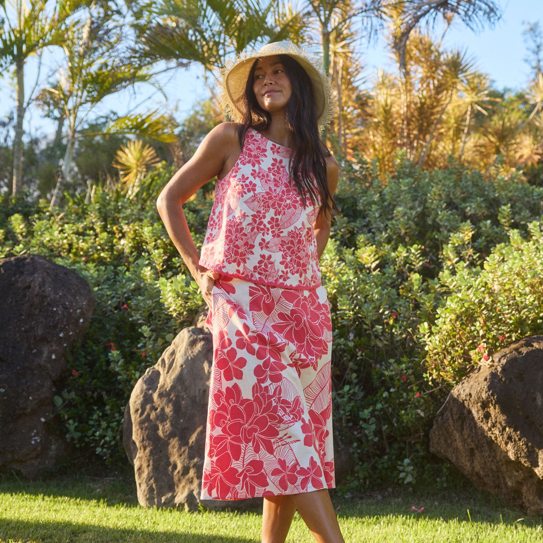 美品 希少✨ TFW49 reyn spooner コラボ 上下セット XL WOMEN'S PLAYFUL PLUMERIA MELANIE SKIRT | Reyn Spooner