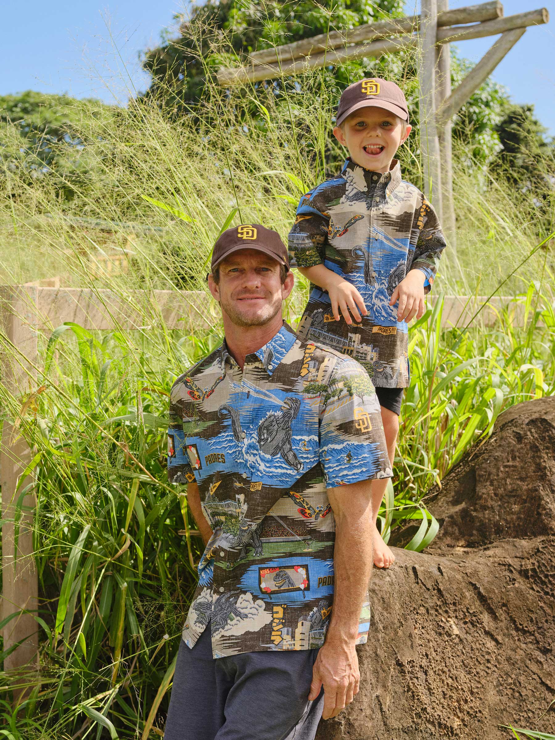 MLB® KIDS SAN DIEGO PADRES GODZILLA ALOHA SHIRT | Reyn Spooner