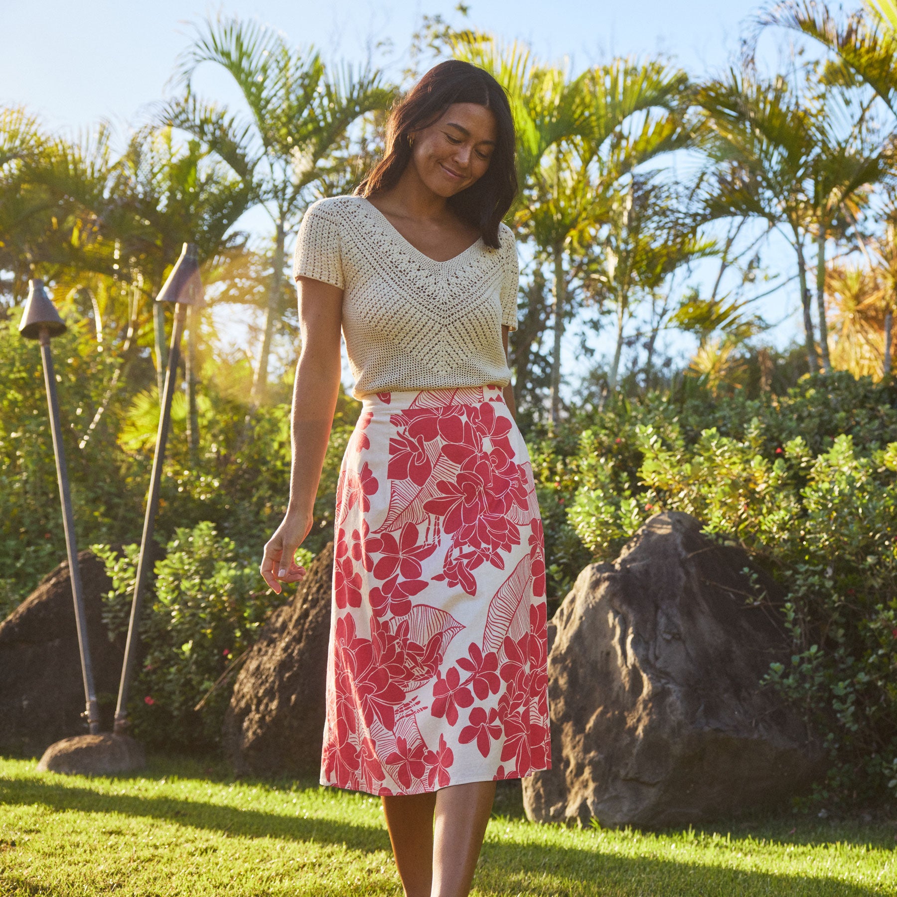 美品 希少✨ TFW49 reyn spooner コラボ 上下セット XL WOMEN'S PLAYFUL PLUMERIA MELANIE SKIRT | Reyn Spooner