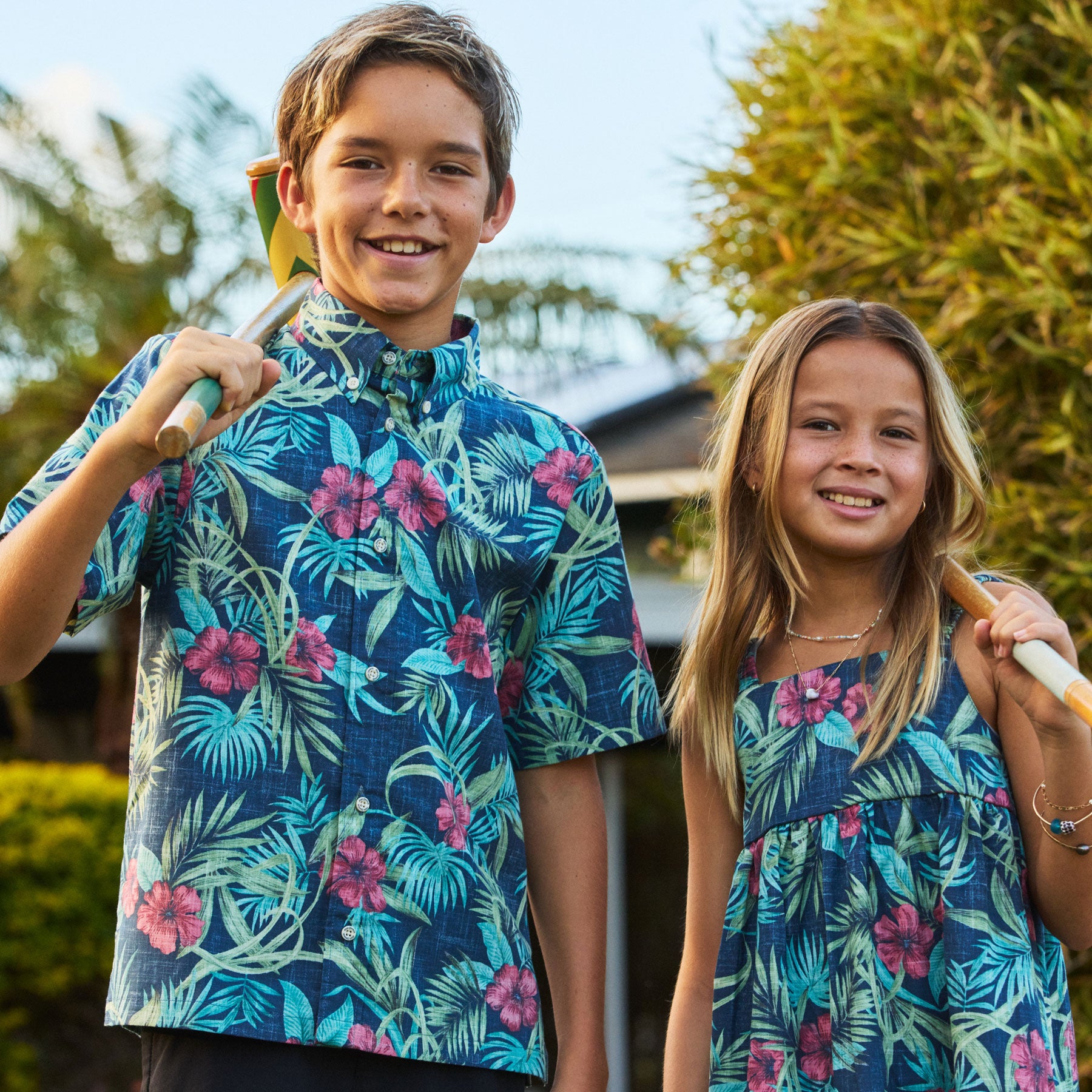PALM FLORAL YOUTH SHIRT | Reyn Spooner