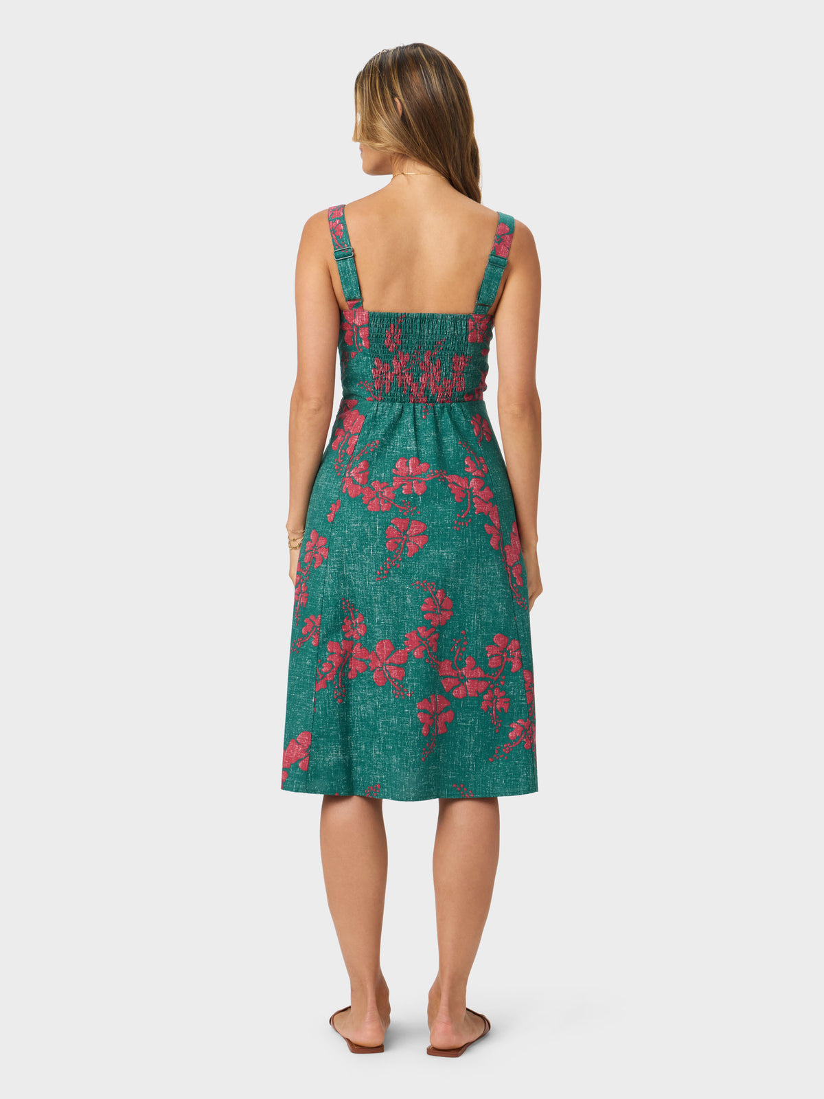 Reyn Spooner 50TH STATE FLOWER CLAIRE DRESS in FOREST GREEN