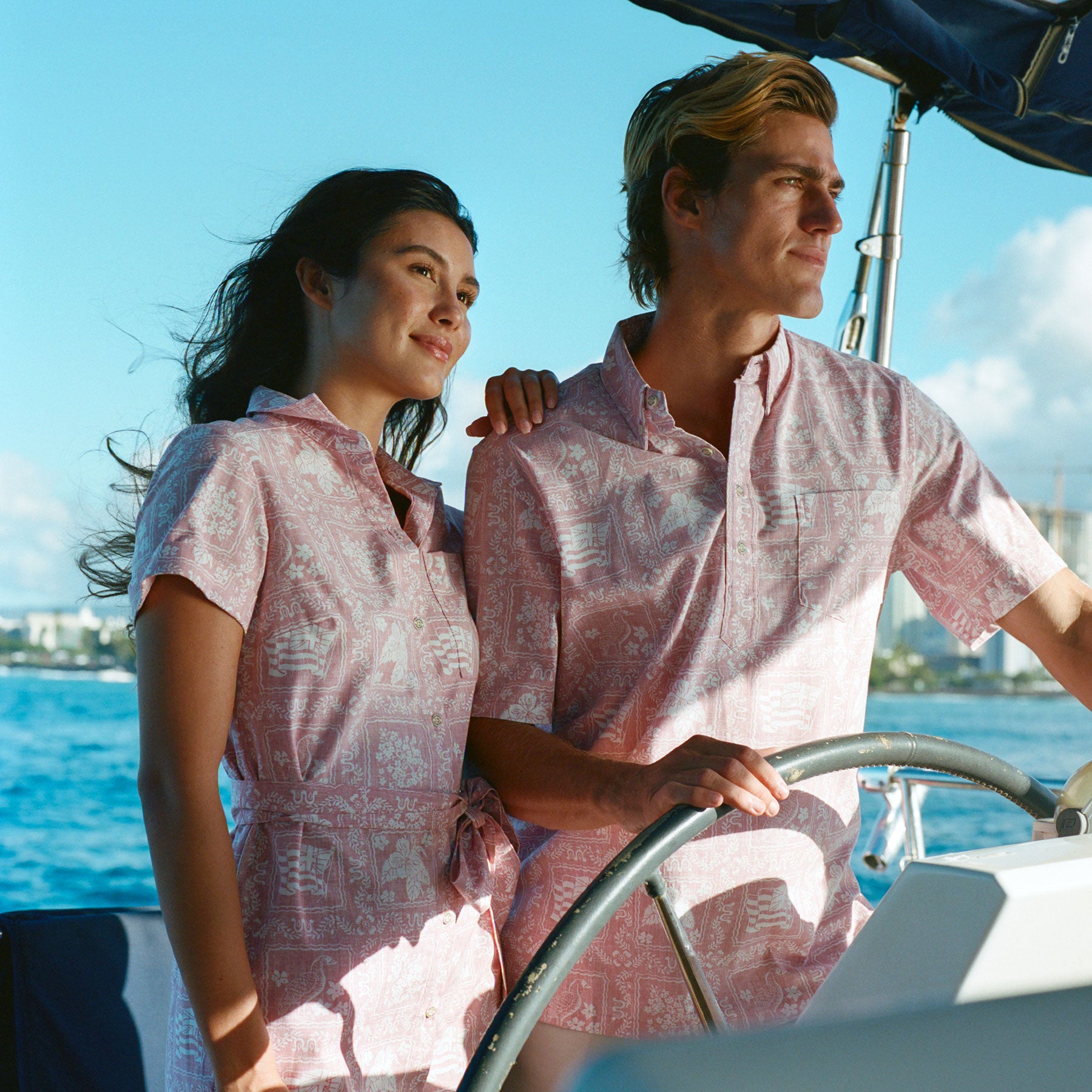 Reyn Spooner LAHAINA SAILOR VIOLET DRESS in BLUSH