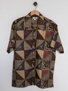Reyn Spooner 1970s BATIK ALOHA SHIRT in BROWN