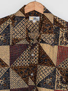 Reyn Spooner 1970s BATIK ALOHA SHIRT in BROWN