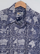 Reyn Spooner 1968 LAHAINA SAILOR ALOHA SHIRT in NAVY