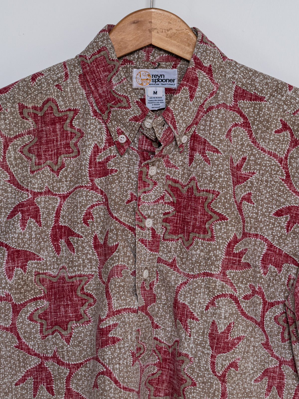 Reyn Spooner 1982 SINGAPORE ROSE ALOHA SHIRT in RED