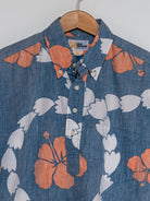 Reyn Spooner 1986 TAHITIAN TUBEROSE ALOHA SHIRT in BLUE