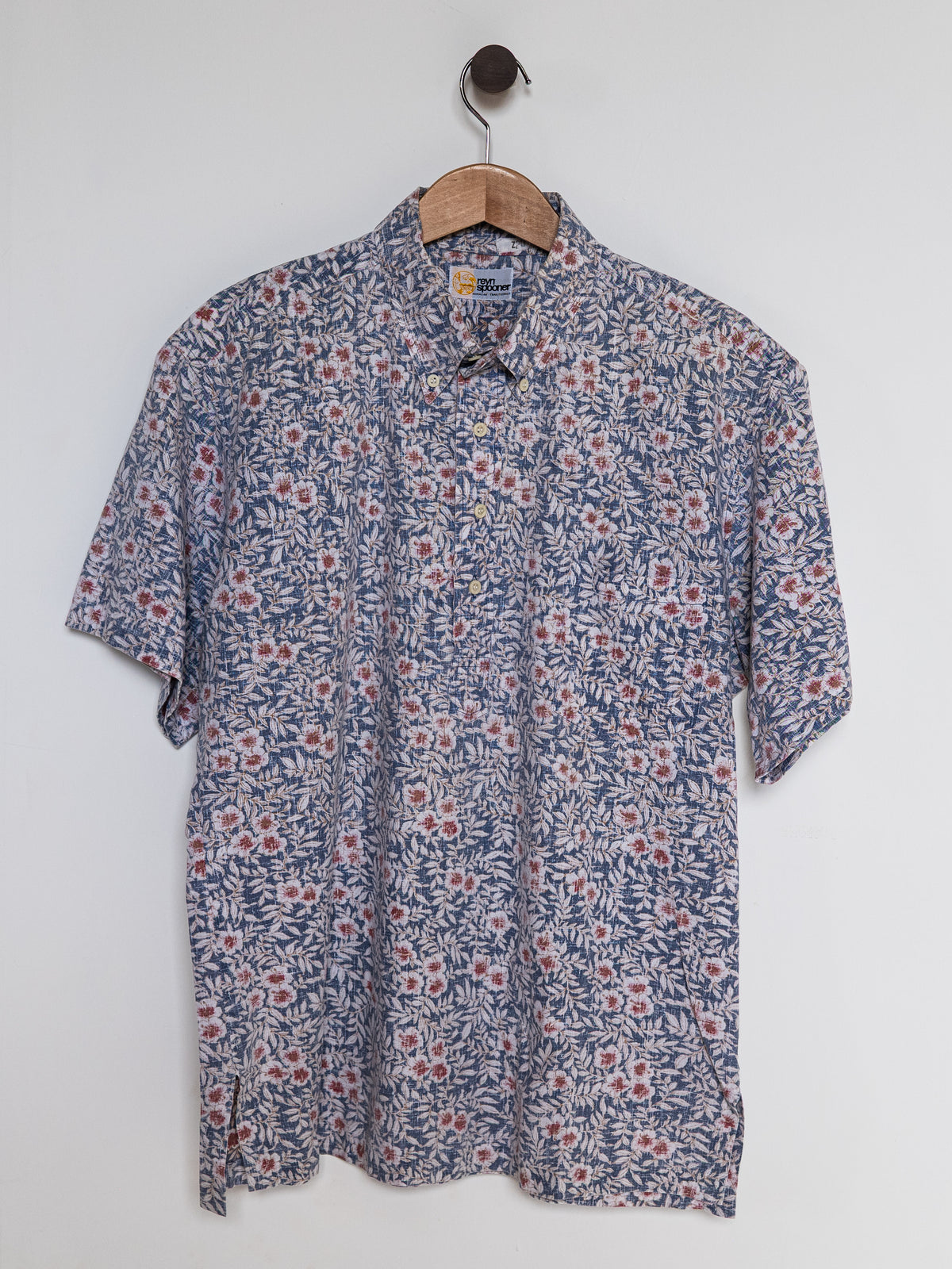 Reyn Spooner EARLY 1980s COUNTRY BISCUS ALOHA SHIRT in NAVY