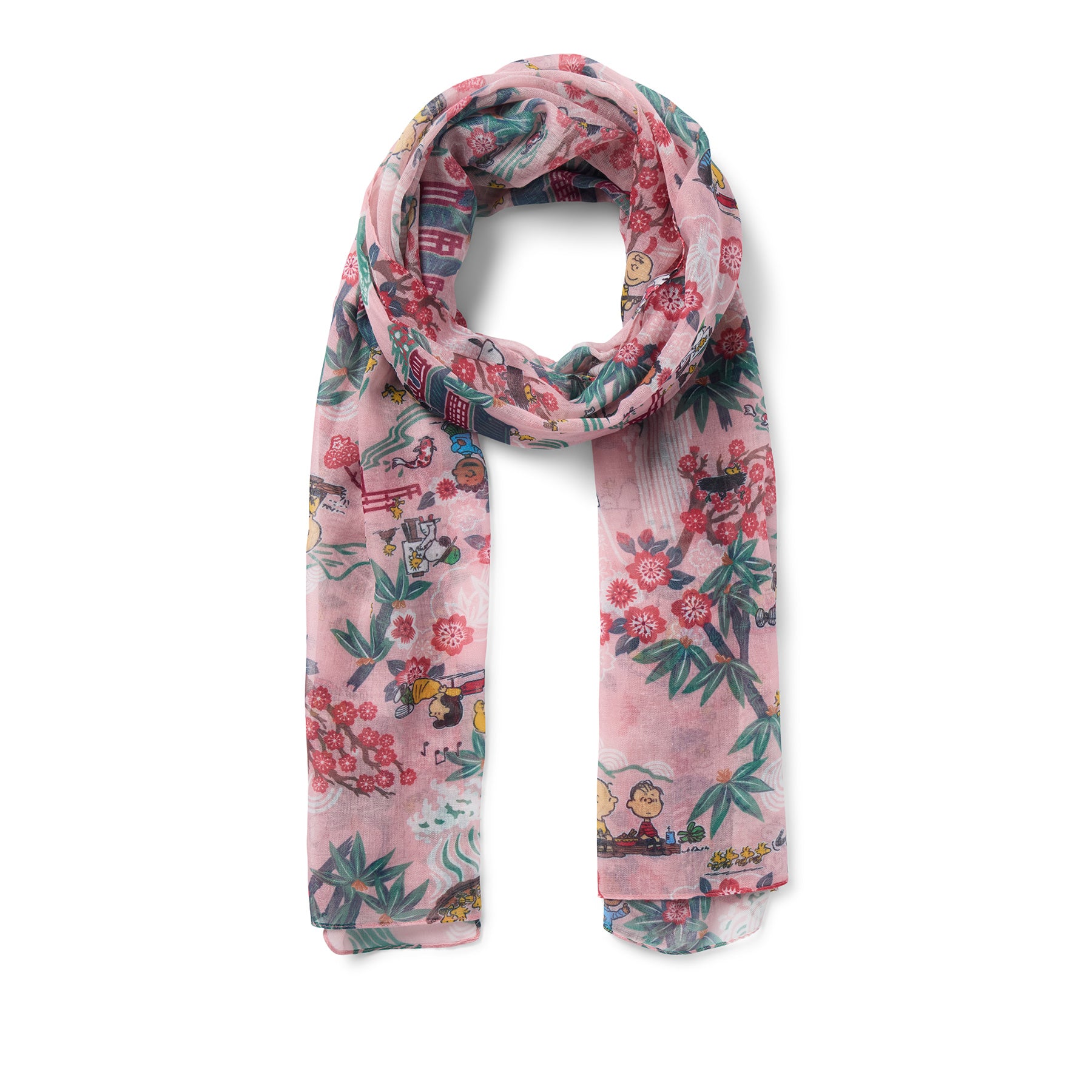 Reyn Spooner PEANUTS IN JAPAN SCARF in PINK
