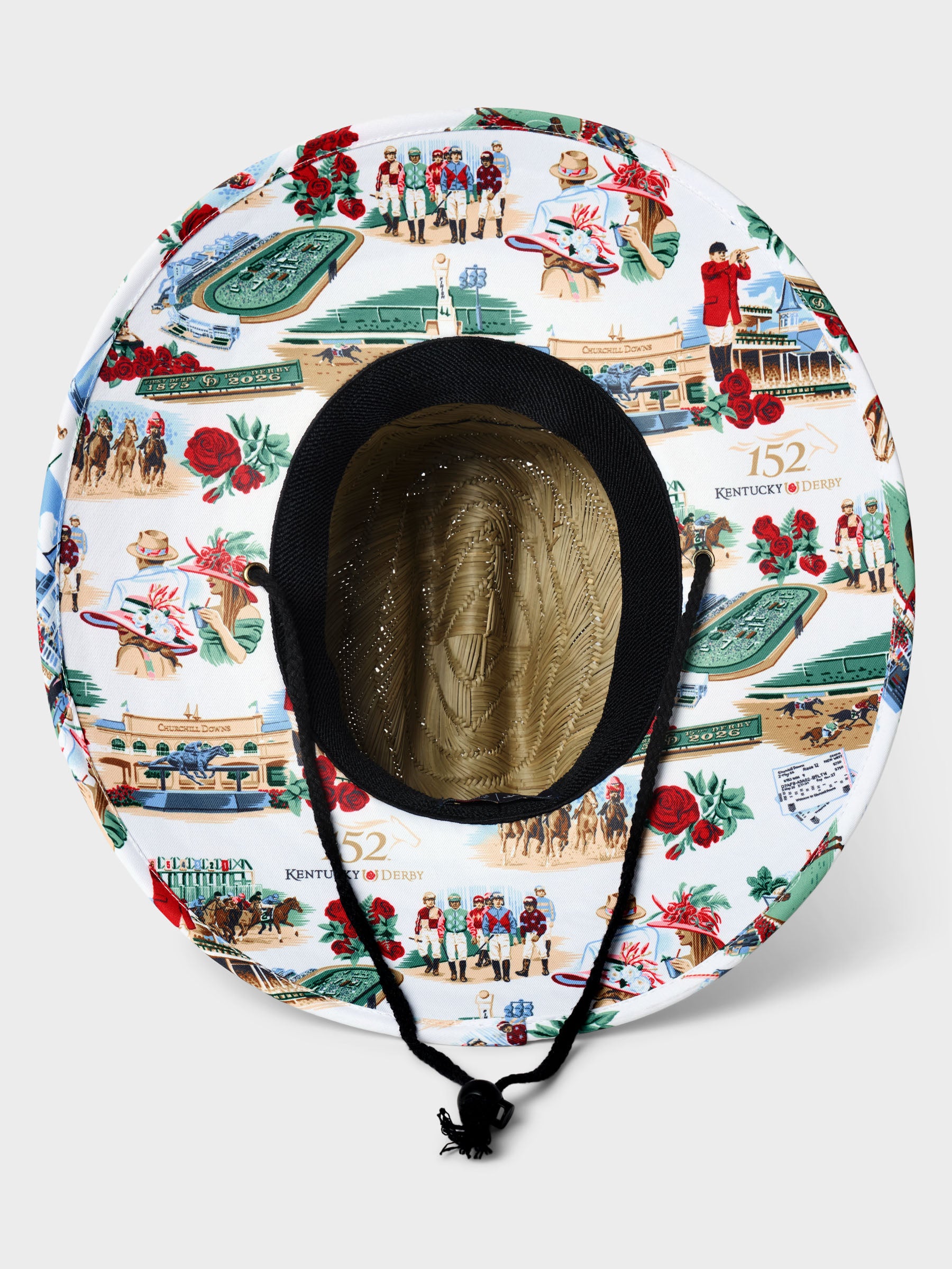 Reyn Spooner KENTUCKY DERBY 152ND ANNIVERSARY STRAW HAT in WHITE