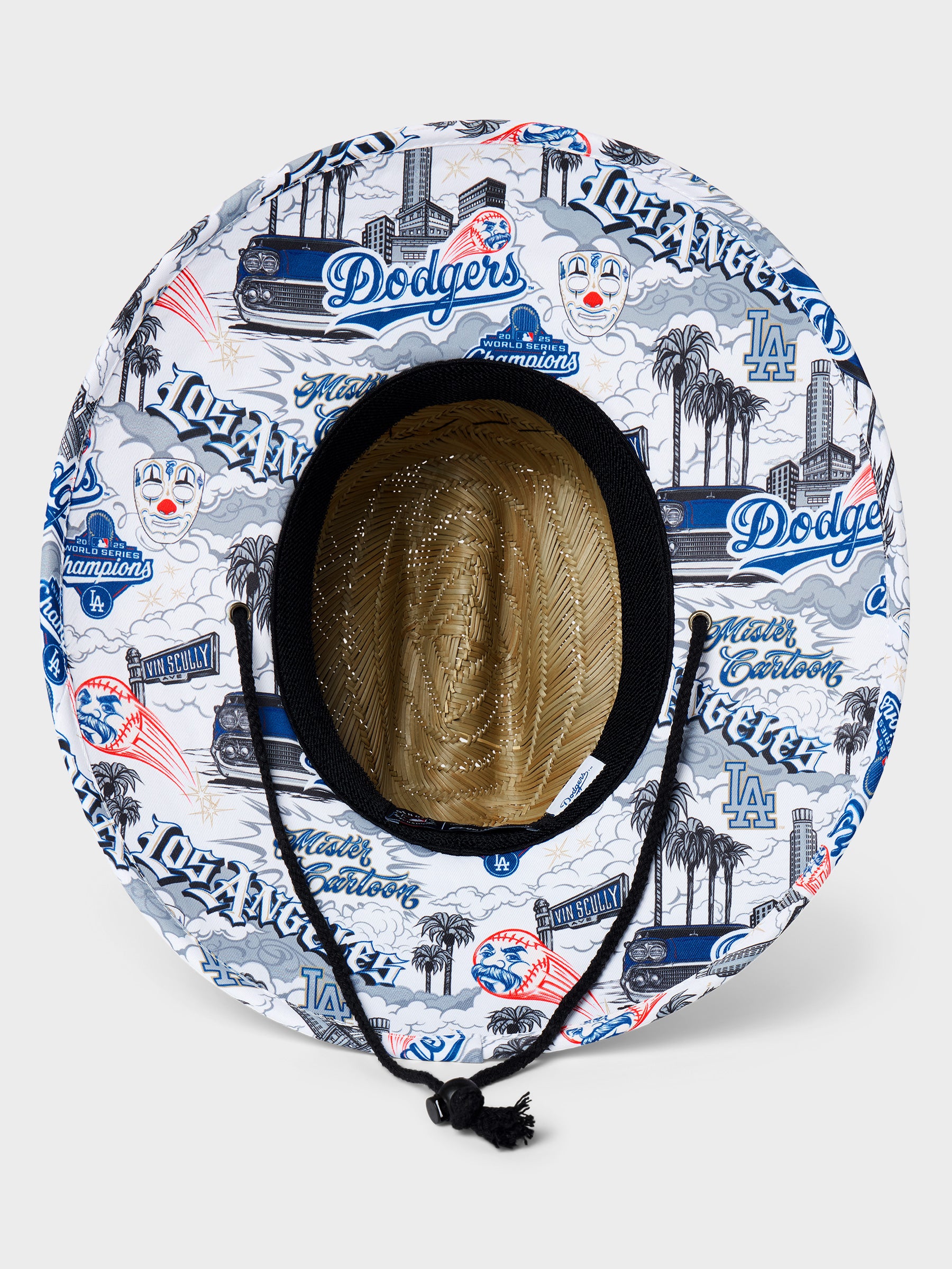 Reyn Spooner MLB® LOS ANGELES DODGERS X MISTER CARTOON STRAW HAT in WHITE