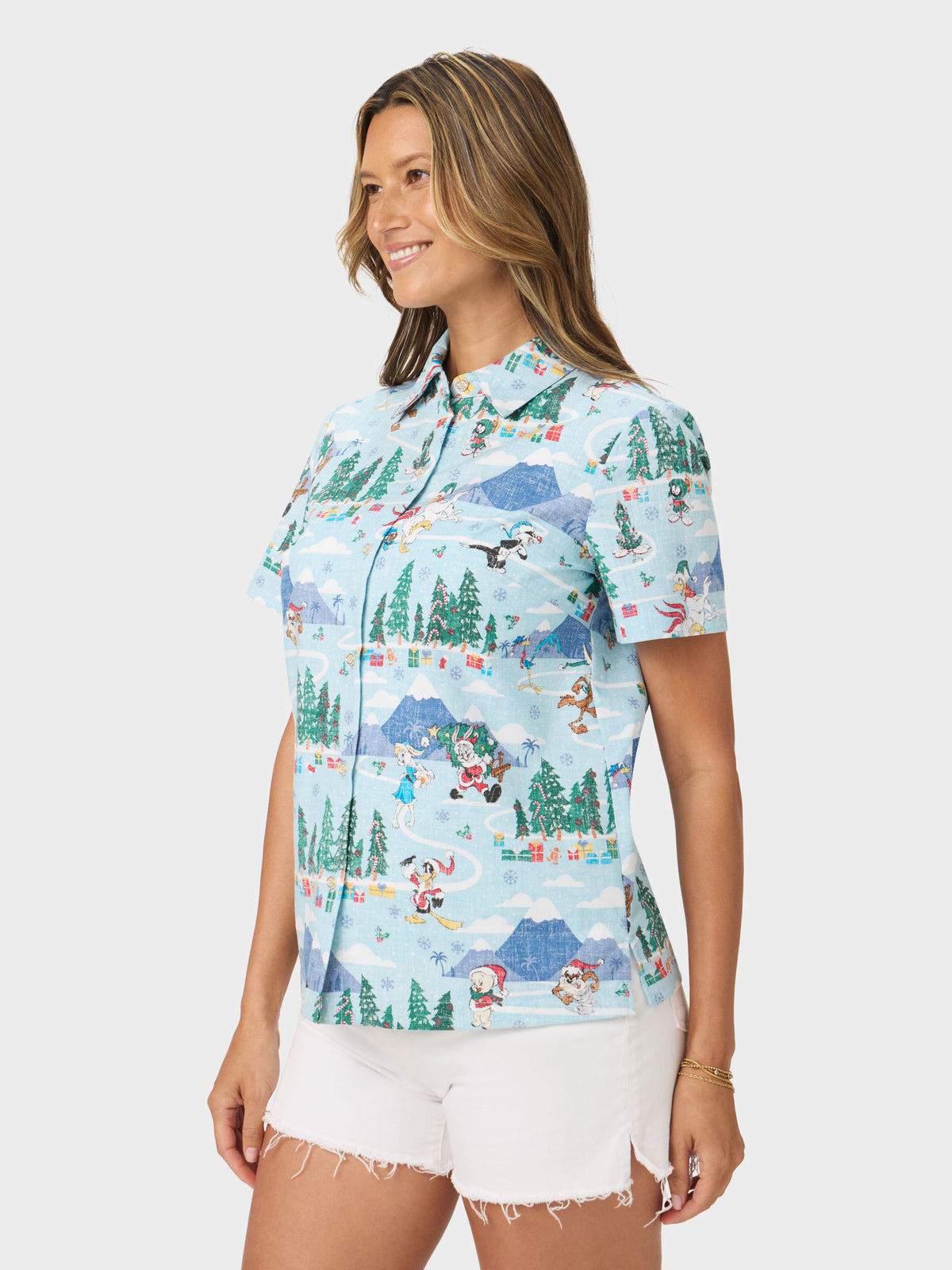Reyn Spooner A LOONEY TUNES CHRISTMAS ABBY TOP in BLUE