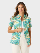 Reyn Spooner ALOHA DORAEMON ABBY TOP in TEAL