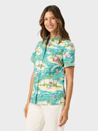 Reyn Spooner ALOHA DORAEMON ABBY TOP in TEAL